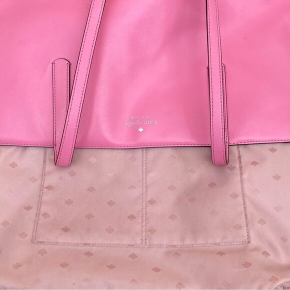 Kate Spade Pink Leather Tote/Shoulder Bag w/Dust Bag Spring Summer Brunch Weddin - Picture 11 of 14